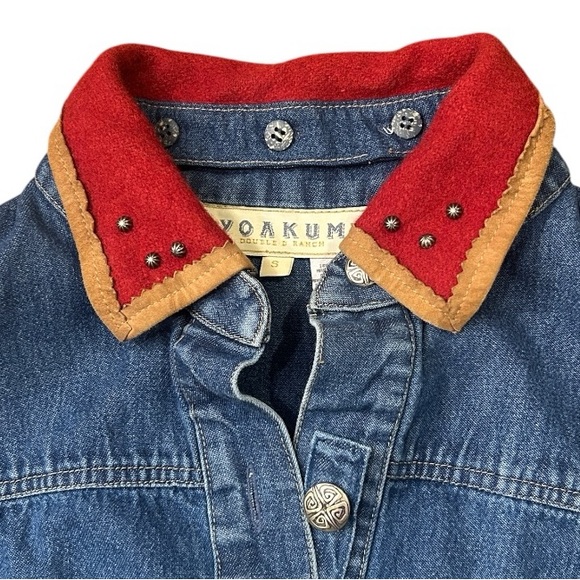 Vintage Double D Ranch Denim Concho Button Reversible Collar Jacket Small - Picture 12 of 16